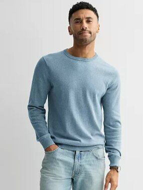 Sonoma Goods for Life Blue White Light Crewneck Sweater Large Coastal